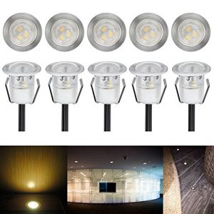 Lot de 10 LED Spot Encastrable Extérieur - Mini spot encastré de Ø30mm Eclairage Encastrables Extérieur pour Terrasse Enterre, IP67 Etanche DC12V Lumière Moderne pour Chemin(Blanc Chaud)) (CHENXU, neuf)