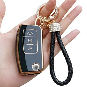 TTCR-II Yumzeco Coque en Silicone pour Cl&eacute; Voiture,3 Bouton Protection TPU Souple pour Cl&eacute; Compatible avec Ford Fiesta Mondeo Galaxy Fusion Focus,&Eacute;tui Housse pour Keyless T&eacute;l&eacute;commande-Noir (Yumzeco Yumzeco, neuf)