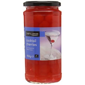 Larder les cerises de cocktail chef dans marasquin sirop appropriés Pour Jar végétariens 950g Verre (The Marvellous Group, neuf)