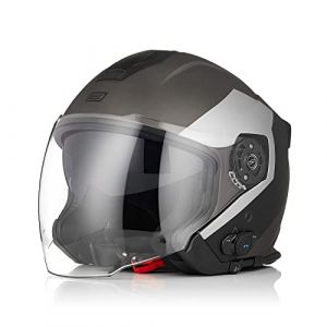 ORIGINE Casque Bluetooth Moto Jet Casque Scooter avec Double Visière Homologué ECE (H&H Sports Protection srl, neuf)