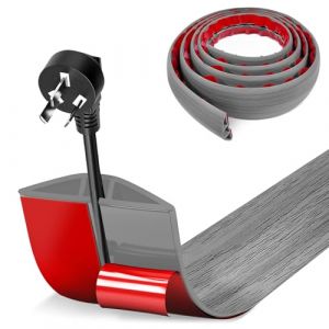 3M x 3cm Cache Cable Sol, Goulotte Passe Cable, Goulotte Passe Cable Sol Silicone, Cache Fil Électrique Sol Auto-Adhésif Facile à Couper Montage pour Tous Les Câbles (BOFD-EU, neuf)
