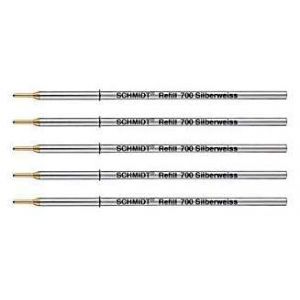 Schmidt Lot de 5 recharges pour stylo &agrave; bille Blanc argent&eacute; (allpremio, neuf)