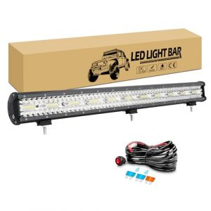 RIGIDON 79 cm 660W Barre de led 4x4 avec 12V Faisceau de câblage kit, longue portée barre lumineuse led pour Offroad Véhicules Voiture camions SUV ATV, 6000K feu antibrouillard (JIANDAO, neuf)