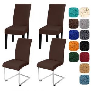 Yugarlibi Lot de 4 housses de chaise extensibles pour chaise basculante - Amovible et lavable - Protection pour cuisine, restaurant, hôtel, banquet, mariage (café, 4 pièces) (Yingchengda Direct Store, neuf)