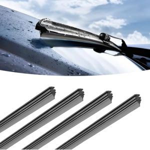 KOLZEMV 4 Pcs Caoutchouc Essuie Glace, essuie glace, Lames d'Essuie-Glace De Rechange En Caoutchouc, Universelles Glace Bandes Essuie-Glaces, Compatible Avec Tous Les Essuie-Glaces, Découpable (80cm) (ZHAO CI YK, neuf)