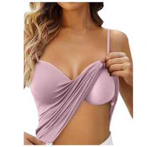Debardeur Femme Top Soutien Gorge Intégré Débardeur de Yoga Gilet Rembourré à Bretelles Ajustables Elegant Caraco Soutien-Gorge Debardeur Sport Femme Saint Valentin (05-Purple, S) (YHGAQTB, neuf)