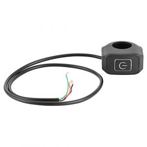 Keenso Interrupteur de Guidon de Moto, 12V 22mm 7/8in étanche Commande d'Interrupteur de Guidon Interrupteur d'Éclairage de Guidon de Moto Bouton Poussoir Marche/Arrêt avec Indicateur LED Blanc (Ouxiubo, neuf)