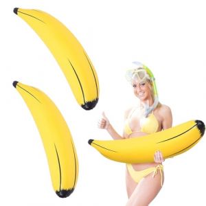 UILYNIU 2 Pièces Banane Gonflable, 64CM Gonflable Banane Piscine Flotteur PVC, Jouet Gonflable pour Enfant Adulte Piscine Accessoires Plage D'été Décorations Carnaval Halloween Soirées à Thème (2PCS) (XIMO EU, neuf)