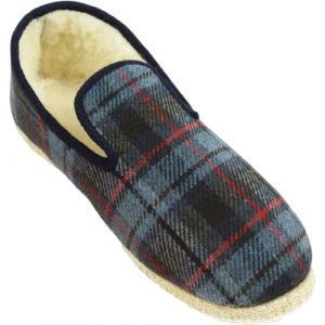 Charentaises traditionnelles FAMAS marine. Int&eacute;rieur pure laine de mouton, semelles feutre de laine. (marine, Syst&egrave;me Taille Chaussures EU, Adulte, Homme, Num&eacute;rique, Large, 36) (CACHALO, neuf)