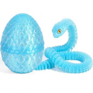 Joycabin Jouet serpent imprim&eacute; 3D, &oelig;ufs de serpent de P&acirc;ques, &oelig;ufs de dragon, &oelig;ufs de serpent, &oelig;ufs de serpent de P&acirc;ques, animaux imprim&eacute;s en 3D, jouets pour enfants, cadeaux de bureau, d&eacute;coration de (XINYI-EU, neuf)