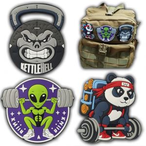 EVERFLY Patch pour Sac Militaire - Set 3 Patchs - Ecusson PVC Cross Training Airsoft - Sticker Sac à Dos - France Biker Gym Box Moto Drapeau Coudre Brodé - Animaux Musculation Scratch (B2C/B Shopping, neuf)