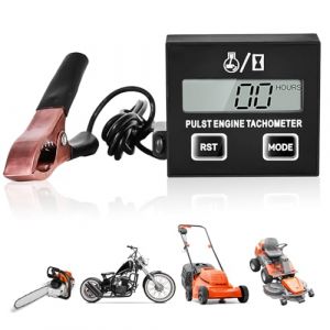 GOEDCH Tachymètre Numérique Inductif: Tachymètre de Petit Moteur étanche avec Compteur Horaire, Tachymètre Numérique pour Moto Motocross Tondeuse à Gazon, Batterie Interchangeable (VENIZELOU-EC, neuf)