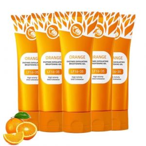 Orange Exfoliating Brightening Gel, 50g Gel Exfoliant Visage Et Corps, Gommage Corps Exfoliant, Gelee Eclaircissante Gommage, Gentle Exfoliator For Face, Skin Exfoliator For Body (5PC, 50g) (xiaxiappa99, neuf)