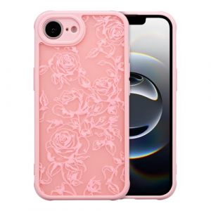 XIZYO Coque pour iPhone 16e 6,1 Pouces, Mignon Mat Translucide Fleur de Rose Floral Motif Antichoc Coque, Housse Luxe Esth&eacute;tique Souple TPU pour Filles Femmes, Branche Fleur/Rose (XIZYO, neuf)