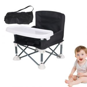 Chaise De Salle Pliable Pour BéBé, Chaise Bebe Pliante, SièGe Rehausseur Avec Plateau Amovible Pour Enfant, Table à Manger, IntéRieur Et ExtéRieur Camping Plage (noir) (changshashiwenwukejiyouxiangongsi, neuf)