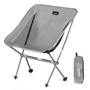 Naturehike Chaise Pliante Camping Confortable Fauteuil Pliant Camping Siege de Peche Chaise de Sac à Dos Portable Ultra Légère pour Camping et Randonnée Bikepacking Cyclisme (Gris) (Naturehike Europe, neuf)