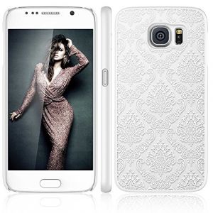 NOVAGO Compatible avec Samsung Galaxy S7 Edge Coque Rigide avec Impression - Rosace Blanche (NOVAGO-Vendeur PRO français, neuf)