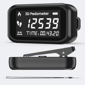 MidingChai 3D Podometre Non Connect&eacute;, Podom&egrave;tre Pr&eacute;cis &agrave; Clipser, Podometre Marche Pas et KM Calories, Compteur de Pas avec Grand &Eacute;cran LCD, pour Marche, Course, Jogging, Randon&eacute;e (HANYU-EU, neuf)