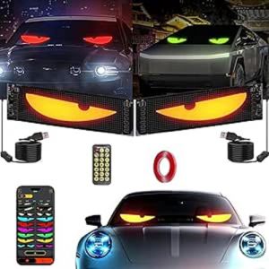 Yeux de Diable pour Voitures, Yeux LED pour Camion, Lumière Diable pour Voiture et Camion, Écran LED Flexible Programmable(2pcs 70x173mm) (taiyuanchiyumaoyiyouxiangongsi, neuf)