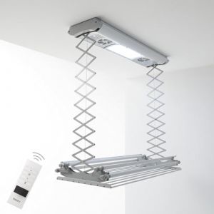foxydry Air, Étendoir à Linge au Plafond, Séchoir à Linge électrique à air, Corde à Linge à Suspendre, télécommandé, sans encombrement 122x57x30cm (120) (Foxydry, neuf)