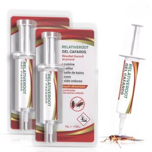 Anti cafard | Anti Cafards Puissant Professionnel | Produit Anti Cafard | Gel anti cafards | Éradication Rapide longue Durée | cafards insecticide professionnel | Résultat Garanti | 2x10gr (RELATIVEROOT, neuf)