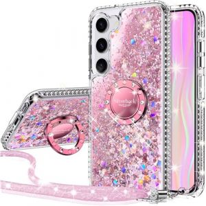 Miss Arts Coque pour iPhone X/XS, Fille Silicone Paillette Strass Bling Glitter de Luxe avec Support, Liquide Gel Bumper Housse Etui de Protection Apple iPhone X/XS - Rose (Miss Arts -FR, neuf)