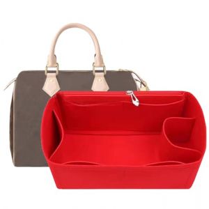 Lckaey Inserts de sac &agrave; main pour Speedy 35, classique, pratique, organiseur de sac &agrave; main, rouge (KUNKUN-FR, neuf)