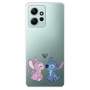 LA CASA DE LAS CARCASAS Coque Xiaomi Redmi Note 12 4G Officiel Disney Angel & Stitch Baiser protéger votre téléphone portable Xiaomi Silicone Transparent Flexible Licence Officielle Lilo & Stitch (La Casa de Las Carcasas, neuf)