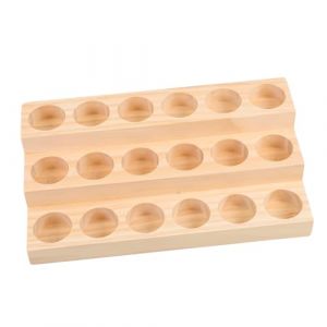 POPETPOP Étagère Bois à pour Huiles Essentielles Support Compact et pour Présenter Bouteilles Huiles Essentielles Bureau ou Table (Denneyas, neuf)