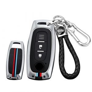 ontto Coque de cl&eacute; de voiture en m&eacute;tal - Convient pour Nissan X-Trail T33 Qashqai J12 Teana Altima Ariya B6 B8 Juke 2022 2023 3 boutons - Porte-cl&eacute;s - A - Argent (Ontto, neuf)