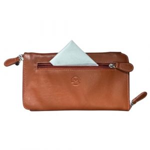 Mala Leather &Eacute;tui &agrave; lunettes &agrave; double fermeture &eacute;clair pour 2 paires de lunettes - Cuir v&eacute;ritable souple avec chiffon de nettoyage et poche avant zipp&eacute;e - 19 &times; 10 &times; 2 cm - Soin de la vision, peau (Love Emvy, neuf)