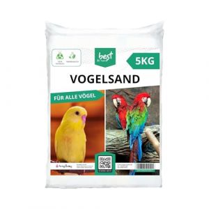 Best For Home Sable d'oiseaux 5 kg | Sable de Quartz pour Cage à Oiseaux 0,8 à 1,4 mm | Sable de Cage pour Perroquet, Perruche, canari et Autres Oiseaux | Substrat idéal pour Cages et volières (4myBaby GmbH, neuf)