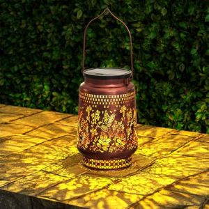 MALUX Lanterne solaire colibri pour l'ext&eacute;rieur - Blanc chaud - IP44 - &Eacute;tanche - Sans fil - Portable - Rechargeable - Lampe solaire d'ext&eacute;rieur - D&eacute;coration de jardin - Balcon - Terrasse - Camping (sch&ouml;ne Welt, neuf)