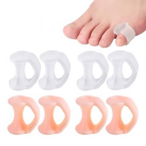 KYLOS 4 Paires &Eacute;carteur Orteils, S&eacute;parateur Orteils Silicone, Correcteur Orteils Chevauchement, Coussinets Gel Anti-Pression En Transparent + Chair Clair, Taille Standard (liqiangdeouzhoudianpu, neuf)