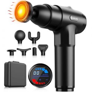 Pistolet de Massage Musculaire,AERLANG Pistolet de Massage avec Chaleur,Silencieux Masseur Cervical Massager Gun avec 20 Niveaux Réglables,Charge de Type-C Cadeau Anniversaire Femme&Homme (D ONE LTD, neuf)