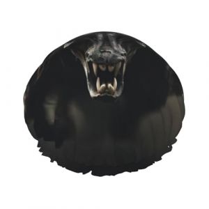 Bonnet de douche pour femme avec imprimé crâne de taureau - Bonnet de douche élastique réutilisable - Bonnet de douche double couche (guopei826, neuf)