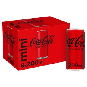 Coca-Cola Zero Sucre - Soda de cola sans sucre, sans calories, lot de 6 mini canettes 200 ml (FRUTITOSCOM, neuf)