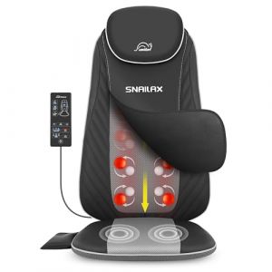Snailax Shiatsu Appareil de Massage dorsal avec Chaleur et Vibration, Si&egrave;ge Massant chauffant, Fauteuil de Massage pour le Dos et la Nuque, Cadeaux (SNAILAX, neuf)