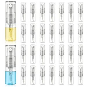 3ml Echantillon Parfum Vide, 30 Pi&egrave;ces Flacon Parfum Vide, Mini Vaporisateur Eau, Recharge Parfum, Mini Flacon Parfum Vide Voyage en Verre, pour &Eacute;chantillon Parfum, Voyage et Cosm&eacute;tique (DINODANUBE TRADING, neuf)