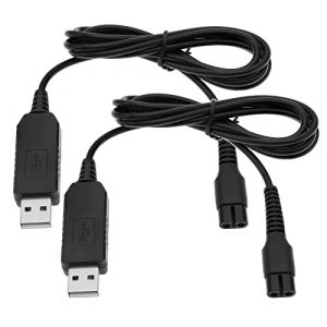 ECSiNG Lot de 2pcs Câbles de Charge de Rasoir 4,3V Compatible avec Philips QP2620/QP2520 QP2520/30 QP2520/70 QP2520/90 Cordon de Chargeur d'alimentation 1,2m (ECSiNG, neuf)