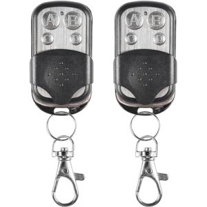 Telecommande Universelle Portail 2 PCS, 433 MHz Telecommande Portail Compatible, Porte Clés Universel sans Fil, Rolling Code à 4 Boutons Duplicateur Telecommande pour Porte de Garage et Voiture (TRANSFER ONLINE, neuf)