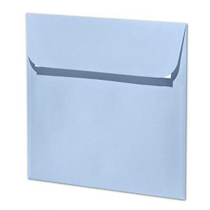 Artoz 1001 Enveloppes carr&eacute;es, 100 g/m&sup2;, fermeture auto-adh&eacute;sive, 16 x 16 cm Lot de 10 Bleu pastel (413) (GUSTAV NEUSER GmbH, neuf)