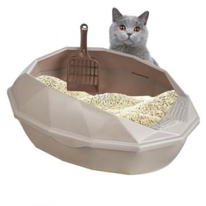 Povanjer Bac A Litiere pour Chat, Maison De Toilette Chat Fermée, Caisse Chat Litiere, Amovible Anti-éclaboussures Semi-fermé WC pour Chat avec Pelle Tailles ?13 Styles Et Couleu ? (DearDeer Worldwide, neuf)