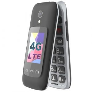 FEGA Téléphone Portable Senior Clapet Débloqué avec Grandes Touches, 4G Basique Telephone Mobile pour Personne Agée, Big Volume, Fonction SOS, Double Écran 2,4" + 1,77", Batterie 1300 mAh F2 (FutureGroup, neuf)
