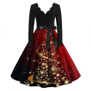 Robe de soirée Femme déguisement Adulte Femme Nuisette Mere Noel Robe Hiver Longue Costume Sexy Vetement Noel Tenue de réveillon Tenue Mariage Hiver Chic Costume mère noël déguisement noël Robes (PeijIExun, neuf)