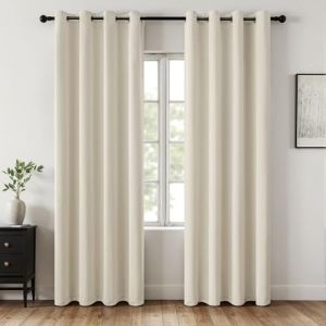 MIULEE Beige Rideau Occultant Thermique Anti Chaleur 140x200 Lot de 2, Fenetre Rideaux Salon &agrave; Oeillets Int&eacute;rieurs, Doux et Esth&eacute;tiques Rideau Opaque Occultant Isolants Chambre Maison (MIULEE HOME, neuf)