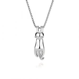 CUHZA Collier Chat, Collier Pendentif de Chat, Femme Simple Collier, Pendentif Chat En Argent Sterling Pour Femme, Collier Bijoux Chat Mode, Cadeau pour la mère, la petite amie, l'amoureuse des chats (Jesse Green SarL, neuf)