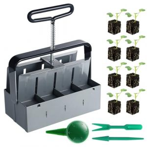 Coolty Bloqueur de Sol Manuel 5x5cm Presse-mottes Manuel pour Semis pour Jardin Extérieur Potager Semis Boutures Serres (8 Cellules) (Boarimm, neuf)