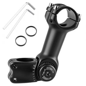 TRIWONDER Potence de Vélo Réglable 0-60 Degrés 25,4 mm 31,8 mm Potence VTT Tige de Guidon avec Clé Hexagonale pour Vélo de Route Montagne BMX 1-1/8" (31,8 x 90 mm) (TRIWONDER (FR), neuf)