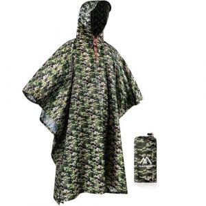 flintronic Poncho Pluie Imperm&eacute;able avec Capuche, Poncho Imperm&eacute;able Multifonctionnel 3 en 1, Poncho Pluie R&eacute;utilisable Hommes Femmes, Veste Cape imperm&eacute;able pour Camping Randonn&eacute;e V&eacute;lo P&ecirc;che Voyage (flintronic&reg;-eu, neuf)